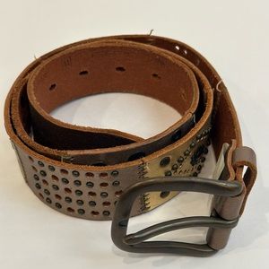 Fossil Leather Belt Women’s Medium Brown/ Metallic